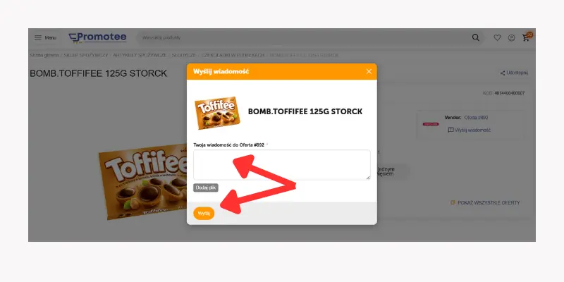 Opcja kontaktu z dostawcą