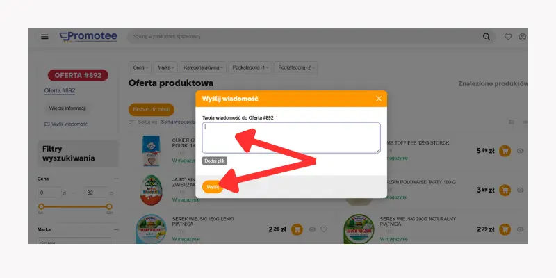 Formularz kontaktu z dostawcą