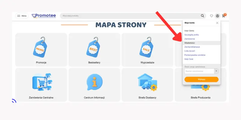 Zakładka wiadomości