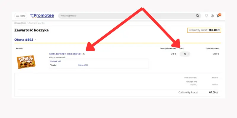Ponowne zamówienie w koszyku
