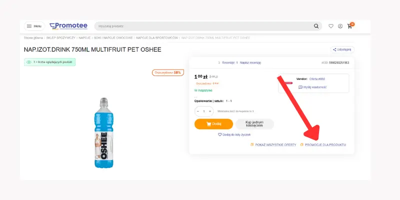 Karta produktu z promocją